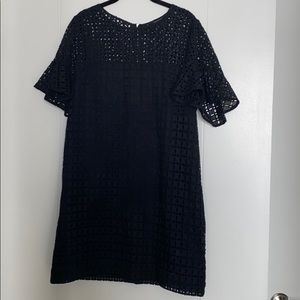 Banana Republic Black Ruffle Sleeve Dress Size L